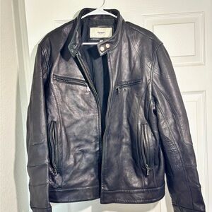 Murano Collezione’ Black Leather Lamb Skin Jacket